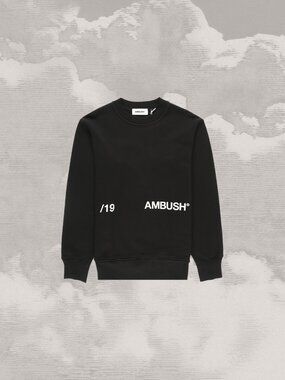 AMBUSH Crewneck Sweatshirt Size 1, XS Spellout Black Cotton Sweater(